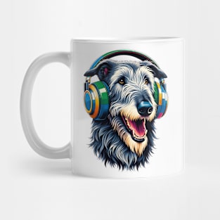 Irish Wolfhound Smiling DJ in Bold Japanese Art Mug